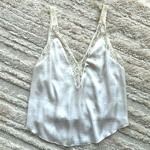 Free People All in My Head Tank Silky Lace Tank XS white
